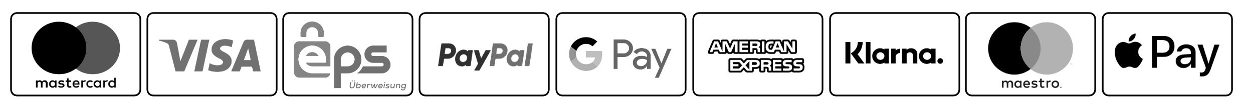 Ein Bild mit den möglichen Zahlungsarten