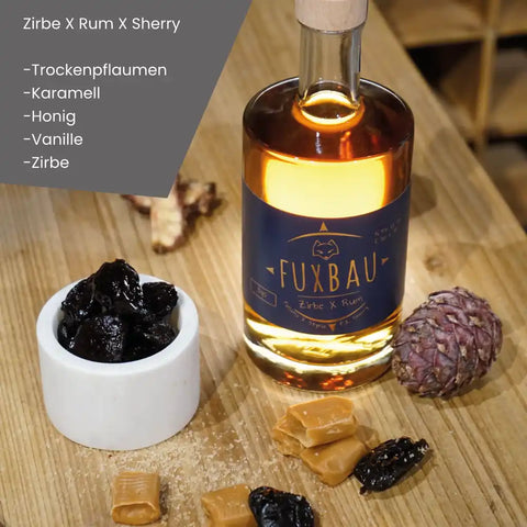 Rum X Zirbe 42%, das Beste aus drei Welten