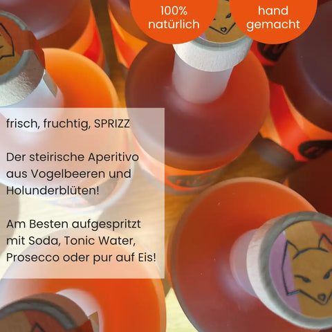 Vogelbeere Holunderblüte 19%, der preisgekrönte Aperitif