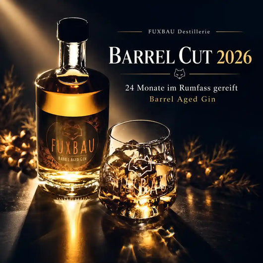 FUXBAU Barrel Cut 2026 – fassgereifter Gin, 24 Monate im ehemaligen Rumfass gereift