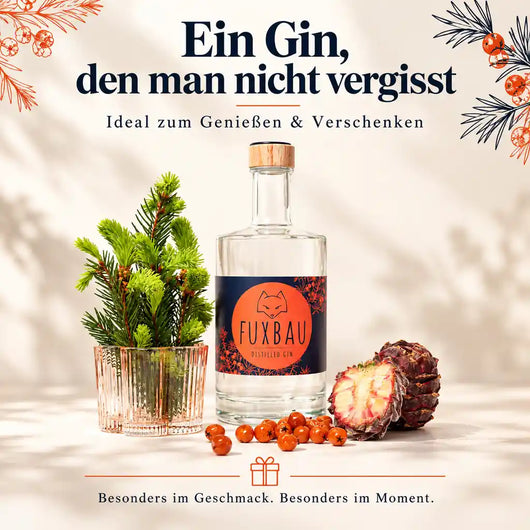 Fuxbau Distilled Gin als hochwertige Geschenkidee für Gin-Liebhaber und besondere Genussmomente