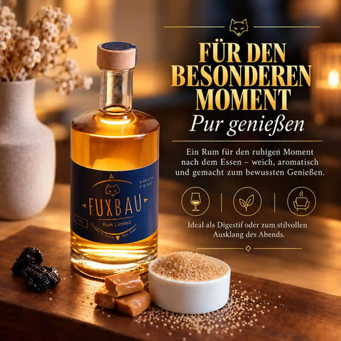 Fuxbau Rum Limited zum Purgenuss als Digestif und für besondere Genussmomente am Abend